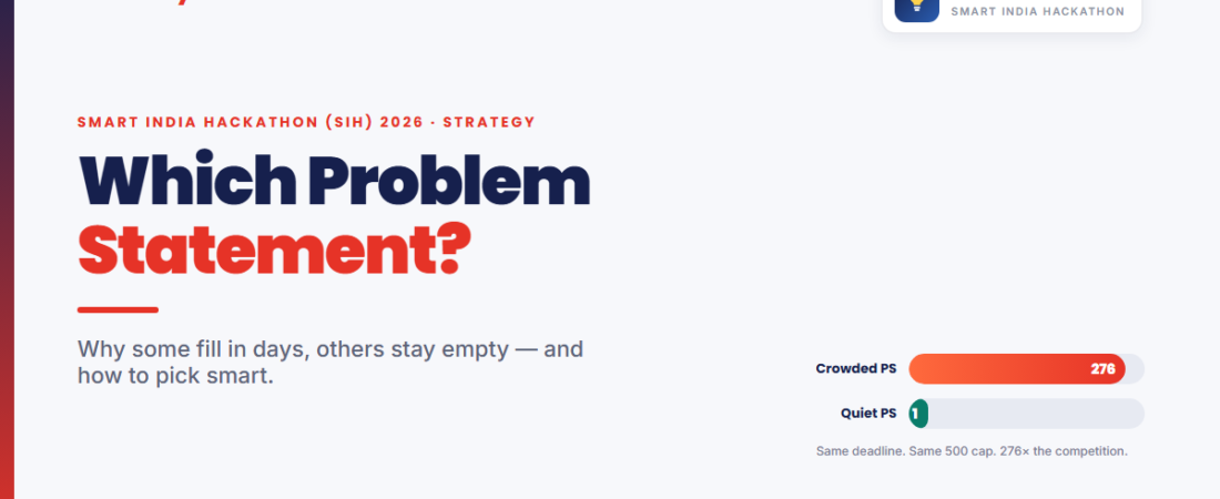 SIH 2026 Problem Statements: Why Some Fill Up in Days (and How to Pick)