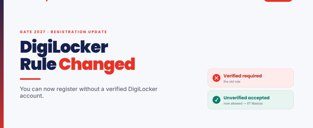 GATE 2027 DigiLocker Rule Changed: Register Without a Verified Account